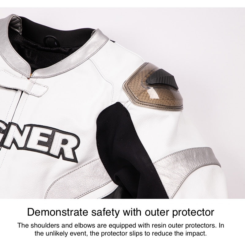 Degner Men Racing Leather Jacket - 22WJ-6